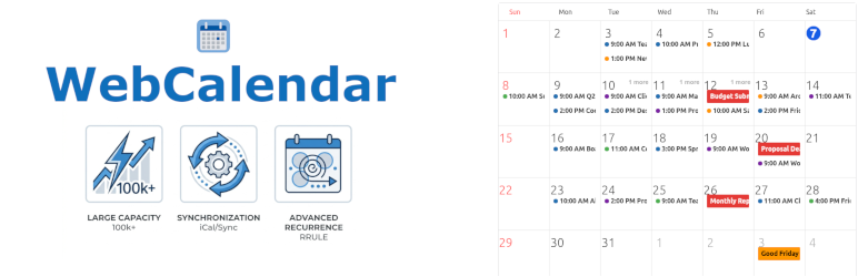 WebCalendar Preview Wordpress Plugin - Rating, Reviews, Demo & Download