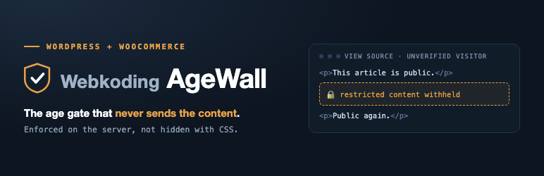 Webkoding AgeWall Preview Wordpress Plugin - Rating, Reviews, Demo & Download
