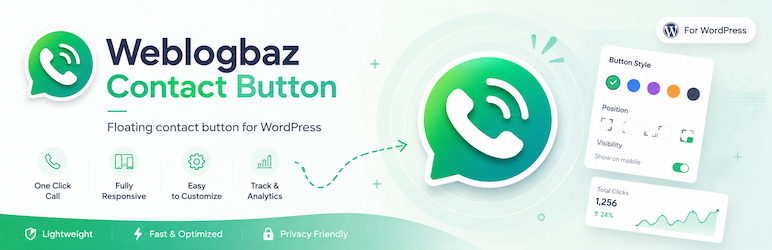 Weblogbaz Contact Button Preview Wordpress Plugin - Rating, Reviews, Demo & Download