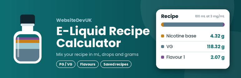 WebsiteDevUK E-Liquid Recipe Calculator Preview Wordpress Plugin - Rating, Reviews, Demo & Download