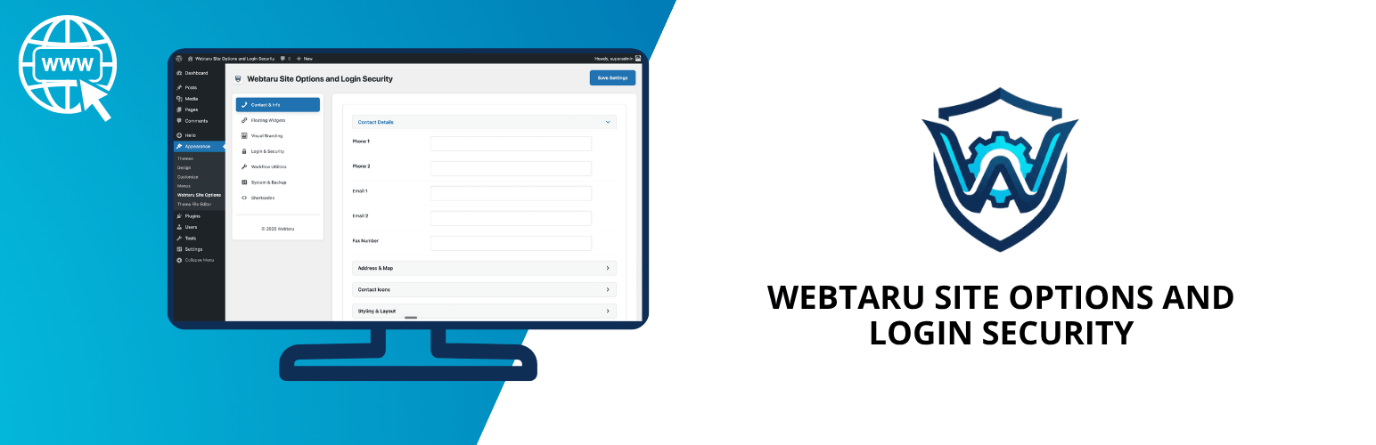 Webtaru Site Options And Login Security Preview Wordpress Plugin - Rating, Reviews, Demo & Download