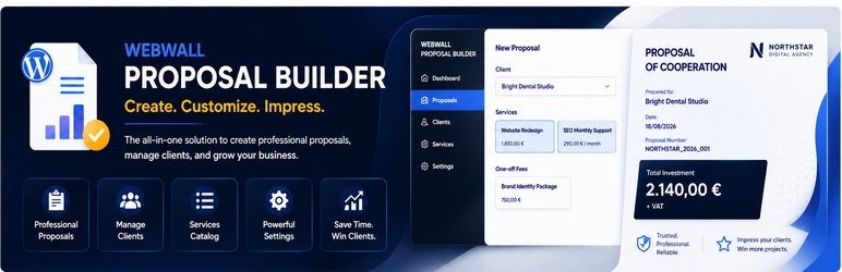 Webwall Proposal Builder Preview Wordpress Plugin - Rating, Reviews, Demo & Download