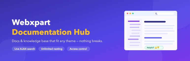 Webxpart Documentation Hub Preview Wordpress Plugin - Rating, Reviews, Demo & Download