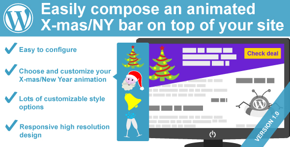 WeePie Christmas & New Year Animation Bar Plugin For WordPress Preview - Rating, Reviews, Demo & Download