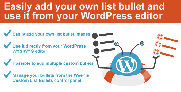 WeePie Custom List Bullets Plugin For WordPress Preview - Rating, Reviews, Demo & Download