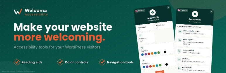 Welcoma Accessibility Widget Preview Wordpress Plugin - Rating, Reviews, Demo & Download
