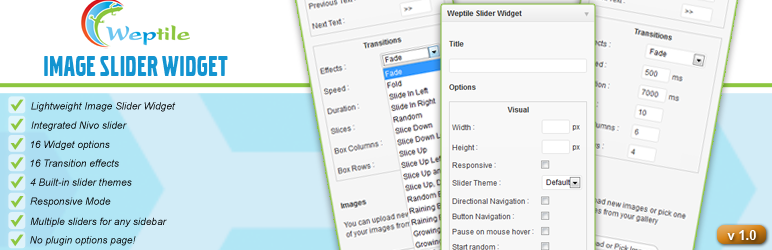 Weptile Image Slider Widget Preview Wordpress Plugin - Rating, Reviews, Demo & Download