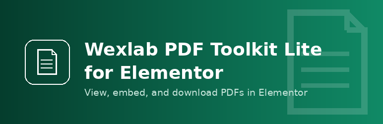 Wexlab PDF Toolkit Lite For Elementor Preview Wordpress Plugin - Rating, Reviews, Demo & Download