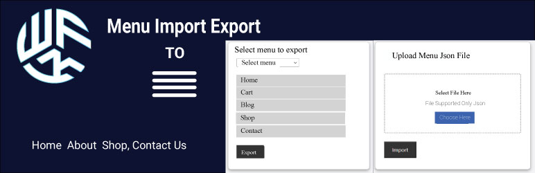 WFK Menu Import/Export Preview Wordpress Plugin - Rating, Reviews, Demo & Download