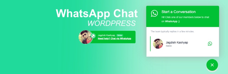 WhatsApp Chat Plugin for Wordpress Preview - Rating, Reviews, Demo & Download