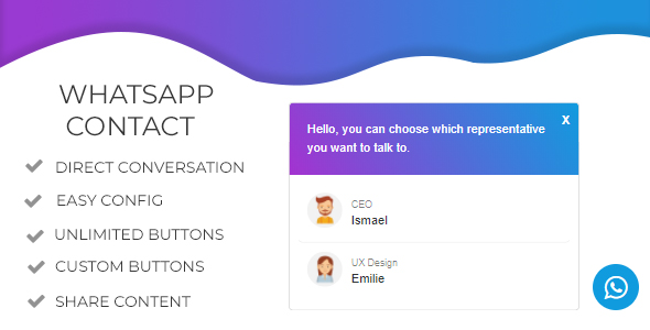 WhatsApp Chat WordPress Plugin – WhatsApp Contact Chat Preview - Rating, Reviews, Demo & Download