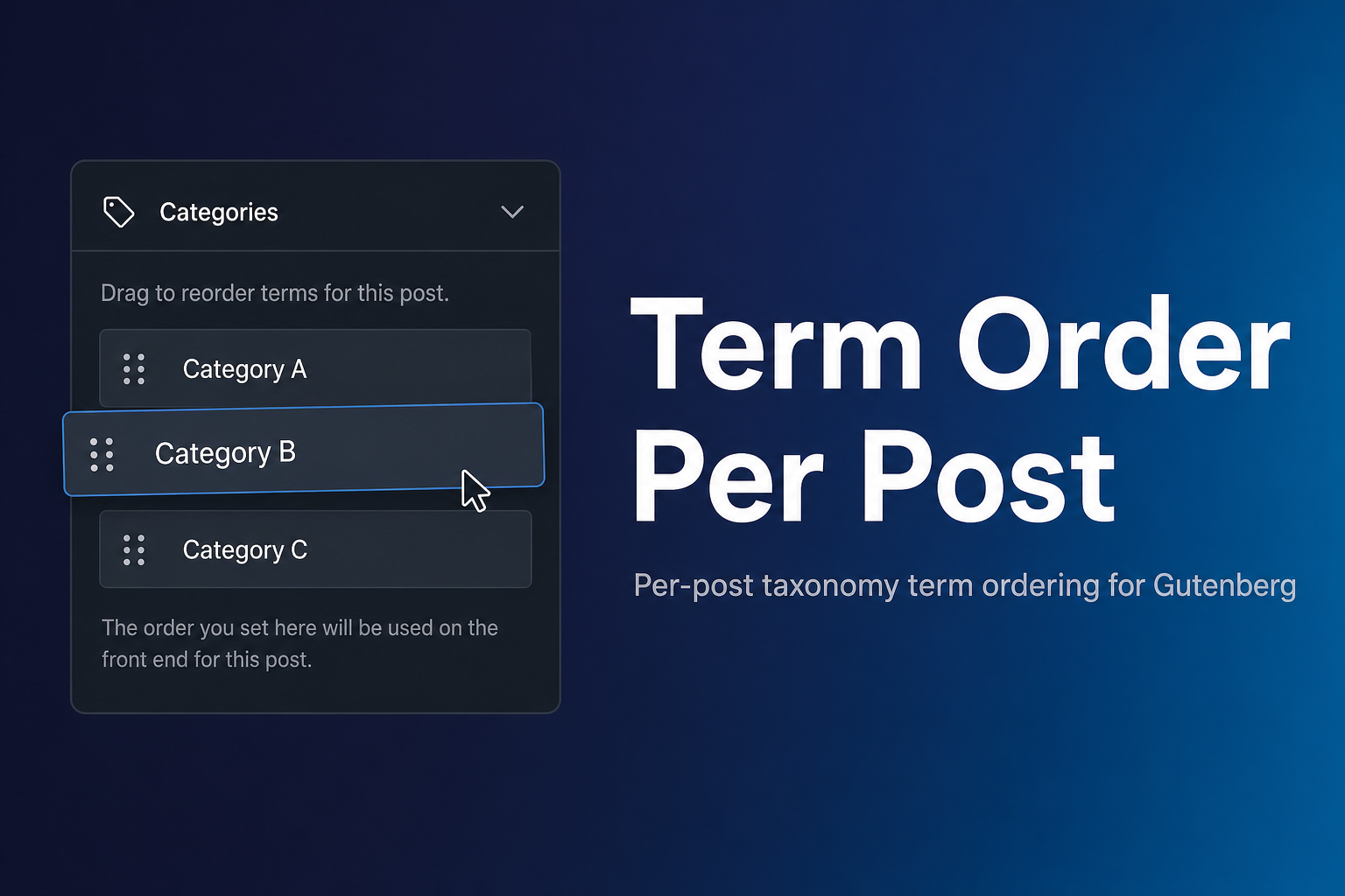 Whaze Term Order For Posts Preview Wordpress Plugin - Rating, Reviews, Demo & Download