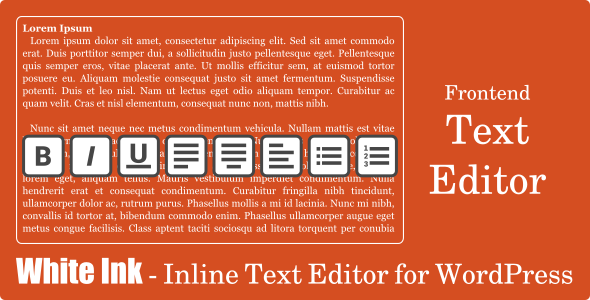 White Ink – Inline Text Editor Plugin for Wordpress Preview - Rating, Reviews, Demo & Download