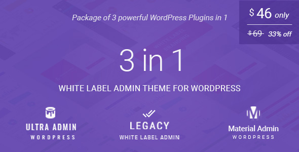 White Label Admin Theme Package Plugin for Wordpress (3 In 1): (Ultra + Legacy + Material Admin) Preview - Rating, Reviews, Demo & Download