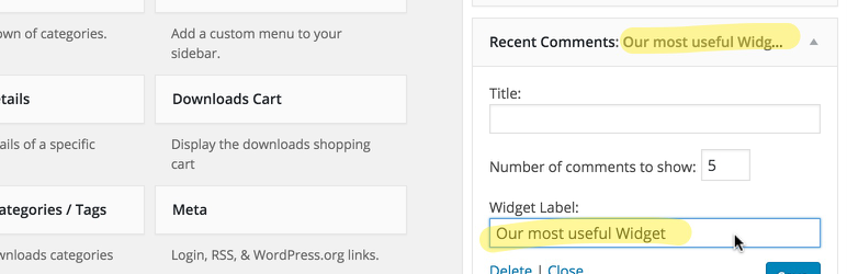 Widget Labels Preview Wordpress Plugin - Rating, Reviews, Demo & Download