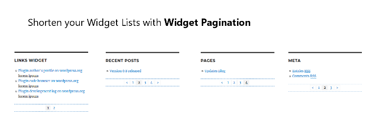 Widget Pagination Preview Wordpress Plugin - Rating, Reviews, Demo & Download
