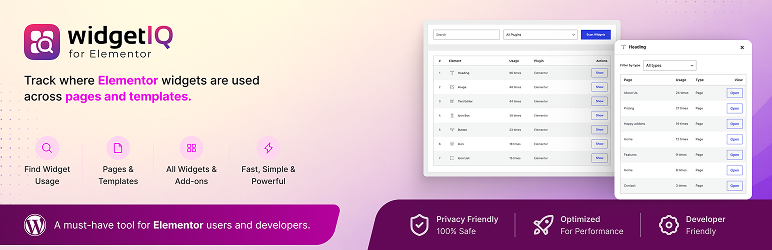 WidgetIQ For Elementor Preview Wordpress Plugin - Rating, Reviews, Demo & Download