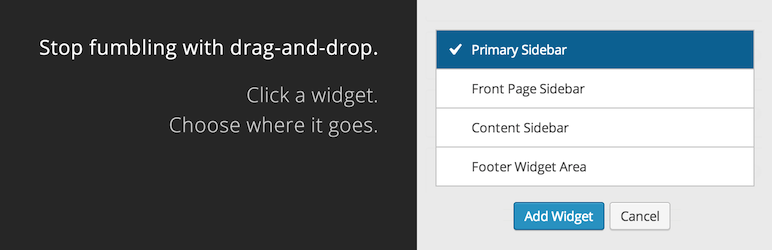 Widgets Area Chooser Preview Wordpress Plugin - Rating, Reviews, Demo & Download