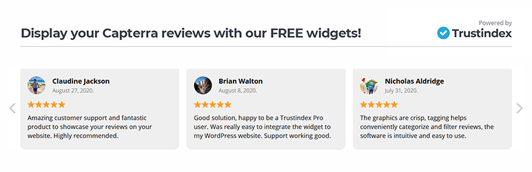 Widgets For Capterra Reviews Preview Wordpress Plugin - Rating, Reviews, Demo & Download