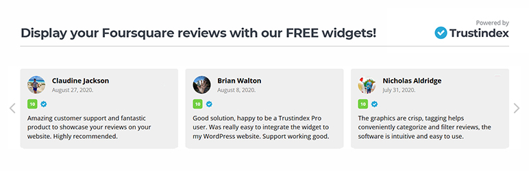 Widgets For Foursquare Reviews Preview Wordpress Plugin - Rating, Reviews, Demo & Download