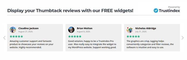 Widgets For Thumbtack Reviews Preview Wordpress Plugin - Rating, Reviews, Demo & Download