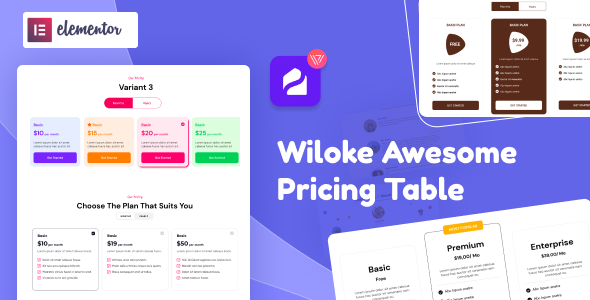 Wiloke Awesome Pricing Table For Elementor Preview Wordpress Plugin - Rating, Reviews, Demo & Download