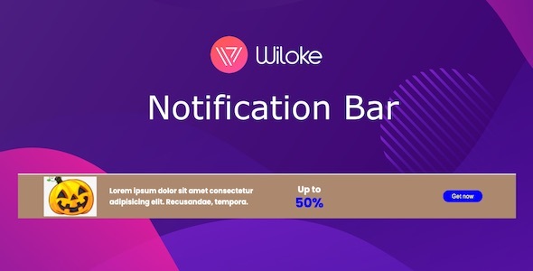 Wiloke Notification Bar Preview Wordpress Plugin - Rating, Reviews, Demo & Download