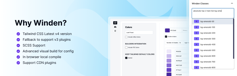 Winden – Tailwind CSS Compiler Preview Wordpress Plugin - Rating, Reviews, Demo & Download