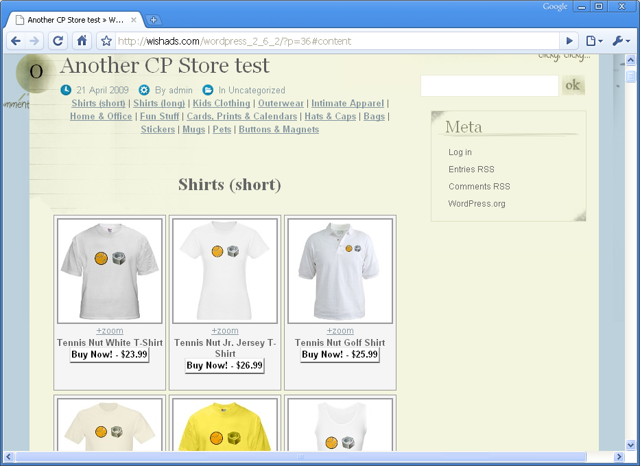 Wishads For CafePress Store Preview Wordpress Plugin - Rating, Reviews, Demo & Download