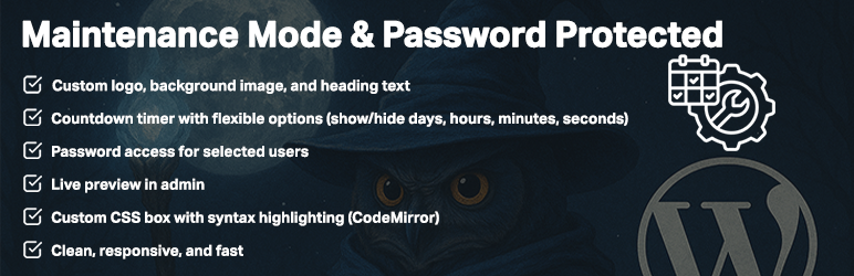 WizeWP Maintenance Mode Preview Wordpress Plugin - Rating, Reviews, Demo & Download
