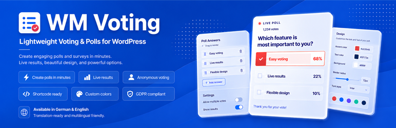 WM Voting Preview Wordpress Plugin - Rating, Reviews, Demo & Download