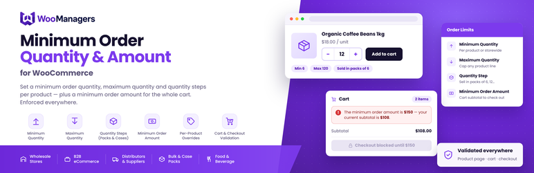 WMGRs Minimum Order Quantity & Amount For WooCommerce Preview Wordpress Plugin - Rating, Reviews, Demo & Download