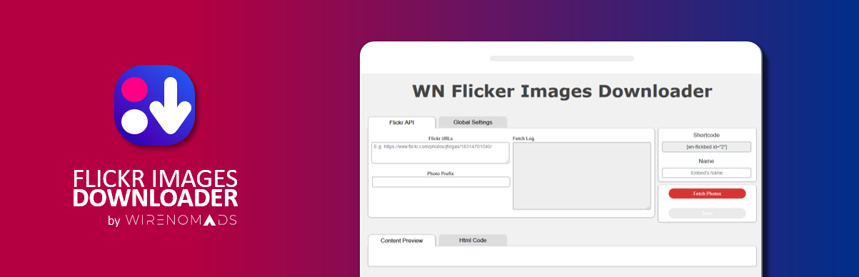 WN Flickr Image Downloader Preview Wordpress Plugin - Rating, Reviews, Demo & Download