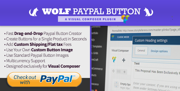 Wolf Paypal Button For Visual Composer Preview Wordpress Plugin - Rating, Reviews, Demo & Download