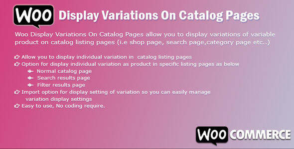 Woo Display Variations On Catalog Pages Preview Wordpress Plugin - Rating, Reviews, Demo & Download