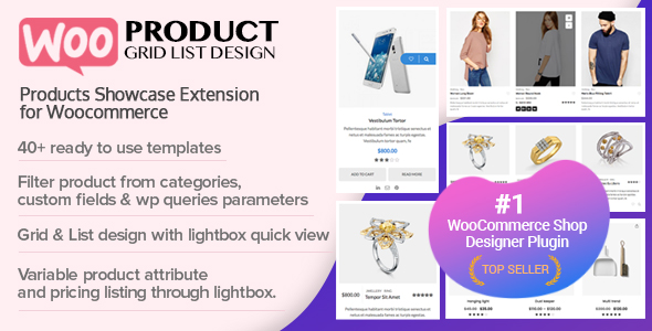 WOO Product Grid/List Design- Responsive Products Showcase Extension For WooCommerce Preview Wordpress Plugin - Rating, Reviews, Demo & Download