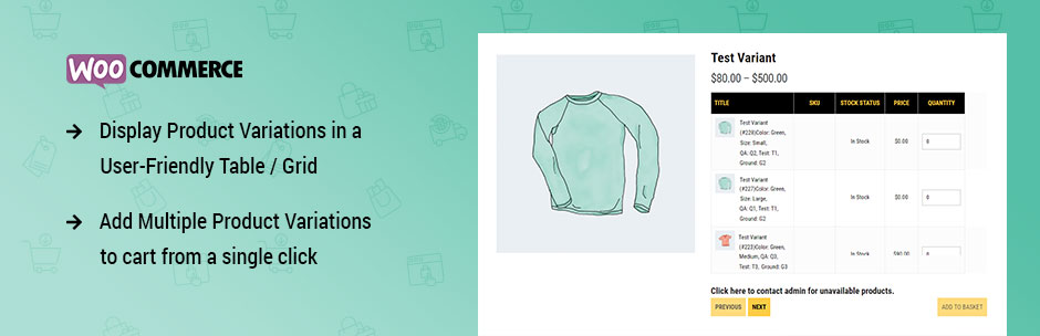 Woo Quick Cart For Multiple Variations Preview Wordpress Plugin - Rating, Reviews, Demo & Download