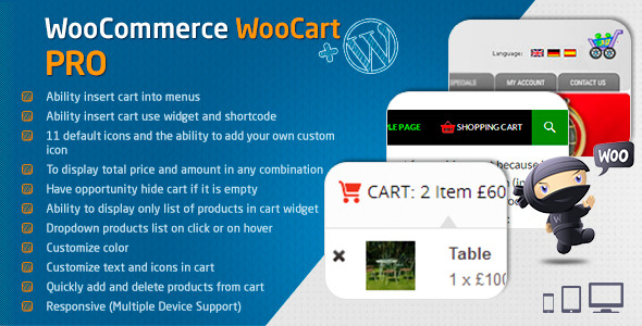 WooCart Pro – Dropdown Cart For WooCommerce Preview Wordpress Plugin - Rating, Reviews, Demo & Download