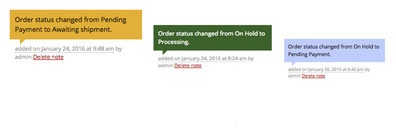 WooComerce Colored Order Notes Preview Wordpress Plugin - Rating, Reviews, Demo & Download