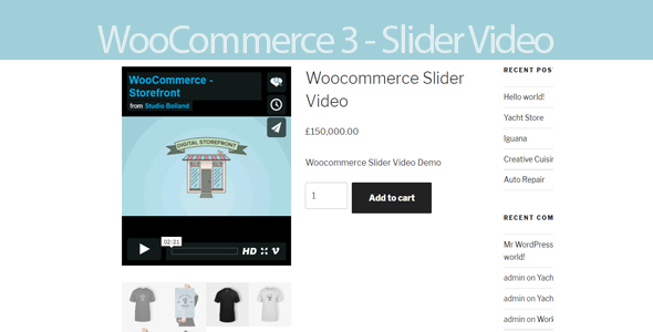 Woocommerce 3 Slider Video Preview Wordpress Plugin - Rating, Reviews, Demo & Download