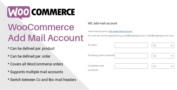 WooCommerce Add Mail Account Preview Wordpress Plugin - Rating, Reviews, Demo & Download