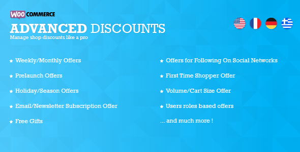 Woocommerce Advanced Discounts Preview Wordpress Plugin - Rating, Reviews, Demo & Download