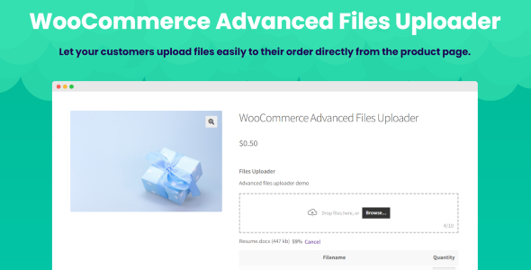 WooCommerce Advanced Files Uploader Preview Wordpress Plugin - Rating, Reviews, Demo & Download