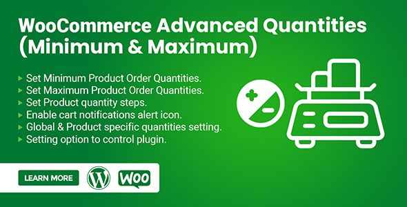 WooCommerce Advanced Quantities (Minimum & Maximum) Preview Wordpress Plugin - Rating, Reviews, Demo & Download