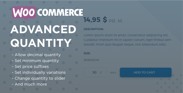 WooCommerce Advanced Quantity Preview Wordpress Plugin - Rating, Reviews, Demo & Download