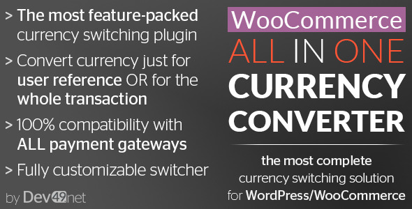 WooCommerce All In One Currency Converter Preview Wordpress Plugin - Rating, Reviews, Demo & Download