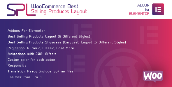 WooCommerce Best Selling Products Layout For Elementor – WordPress Plugin Preview - Rating, Reviews, Demo & Download