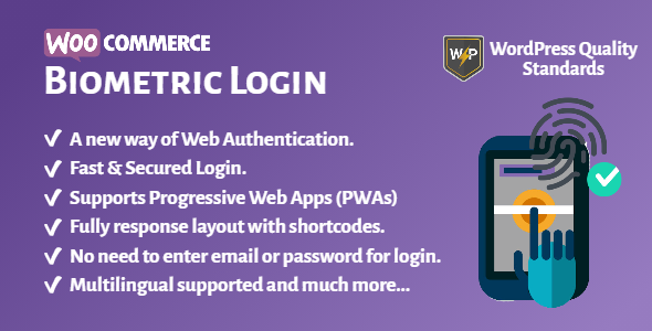 WooCommerce Biometric Login | Fingerprint | Web Authentication (WebAuthn) Preview Wordpress Plugin - Rating, Reviews, Demo & Download