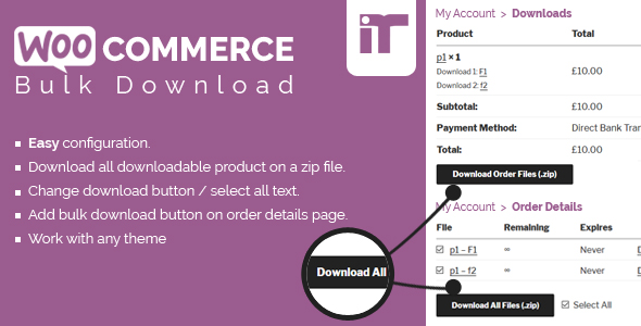 Woocommerce Bulk Download Preview Wordpress Plugin - Rating, Reviews, Demo & Download