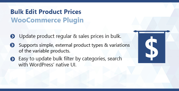 WooCommerce Bulk Edit Product Prices Plugin Preview - Rating, Reviews, Demo & Download